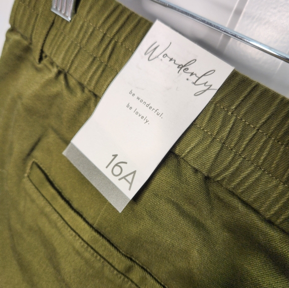 NWT Wonderly Green Pants with Elastic Back Waistband Size 16A - Picture 3 of 5